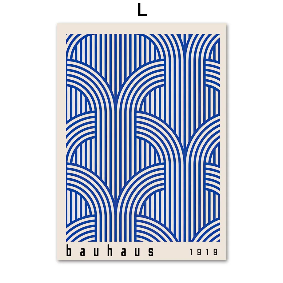 Plakat Bauhaus - niebieska abstrakcja geometryczna Wzór 5