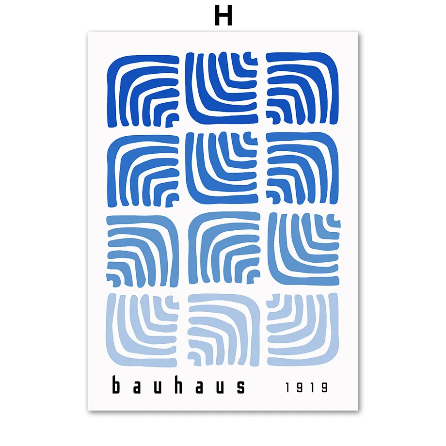 Plakat Bauhaus - niebieska abstrakcja geometryczna Wzór 6