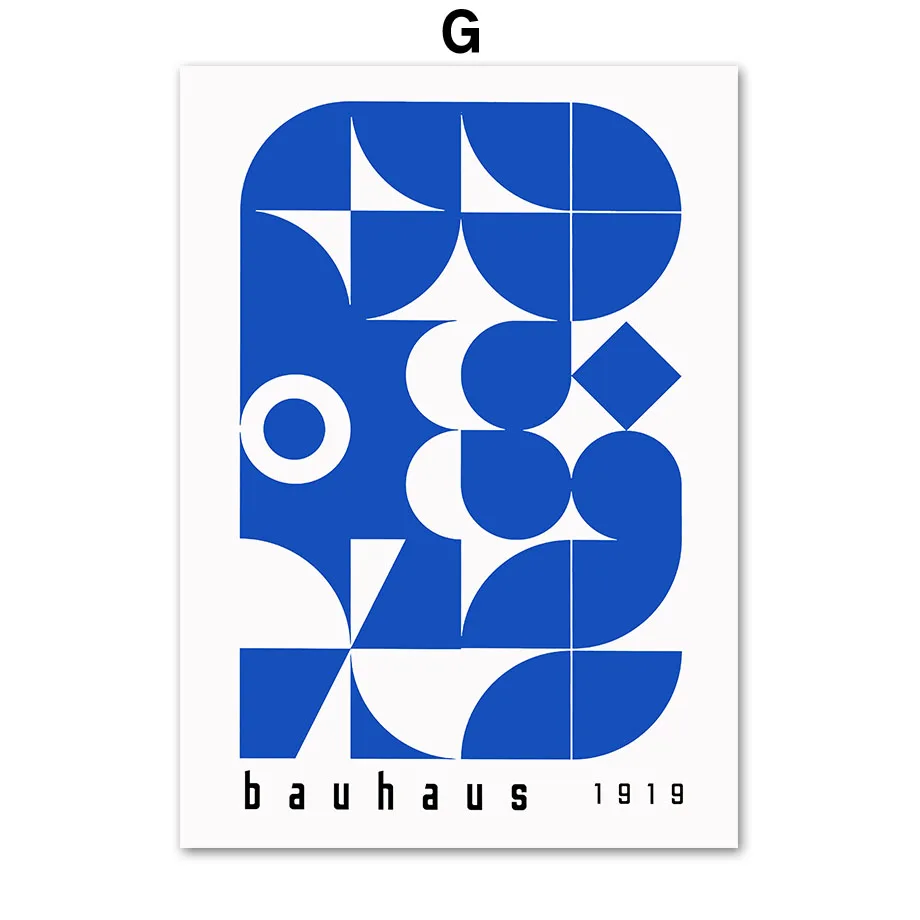 Plakat Bauhaus - niebieska abstrakcja geometryczna Wzór 7
