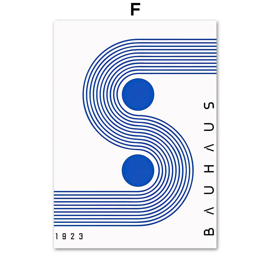 Plakat Bauhaus - niebieska abstrakcja geometryczna Wzór 8