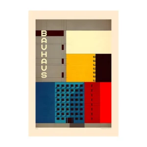 Plakat Bauhaus kompozycja abstrakcyjna żółty