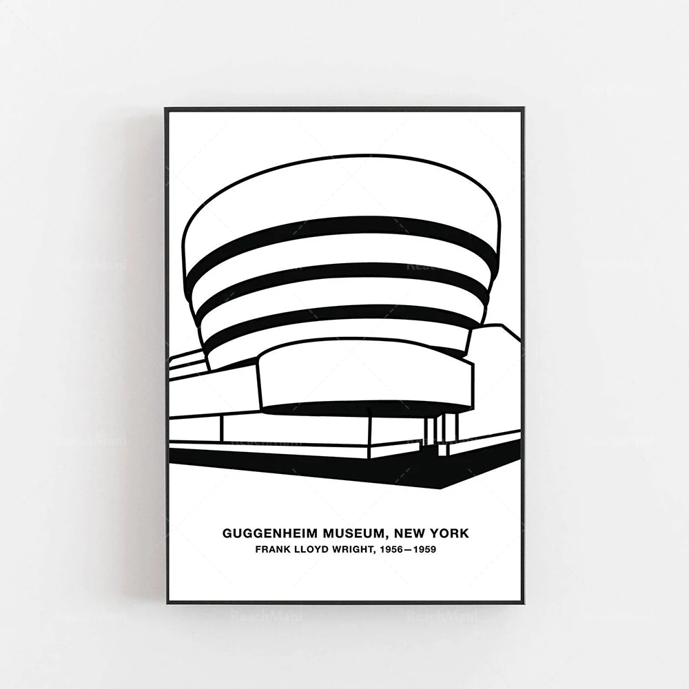 Bauhaus i Mies van der Rohe - plakat architektoniczny Wzór 6