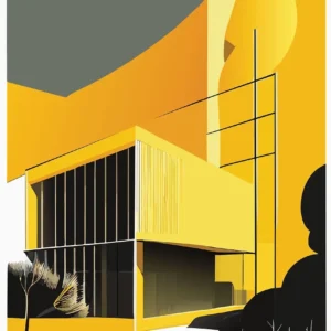 Bauhaus - minimalistyczny plakat architektoniczny Złoto