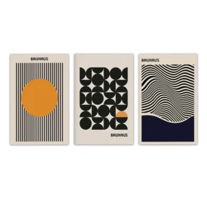 Plakat Bauhaus minimalistyczne czarne linie Burgundia