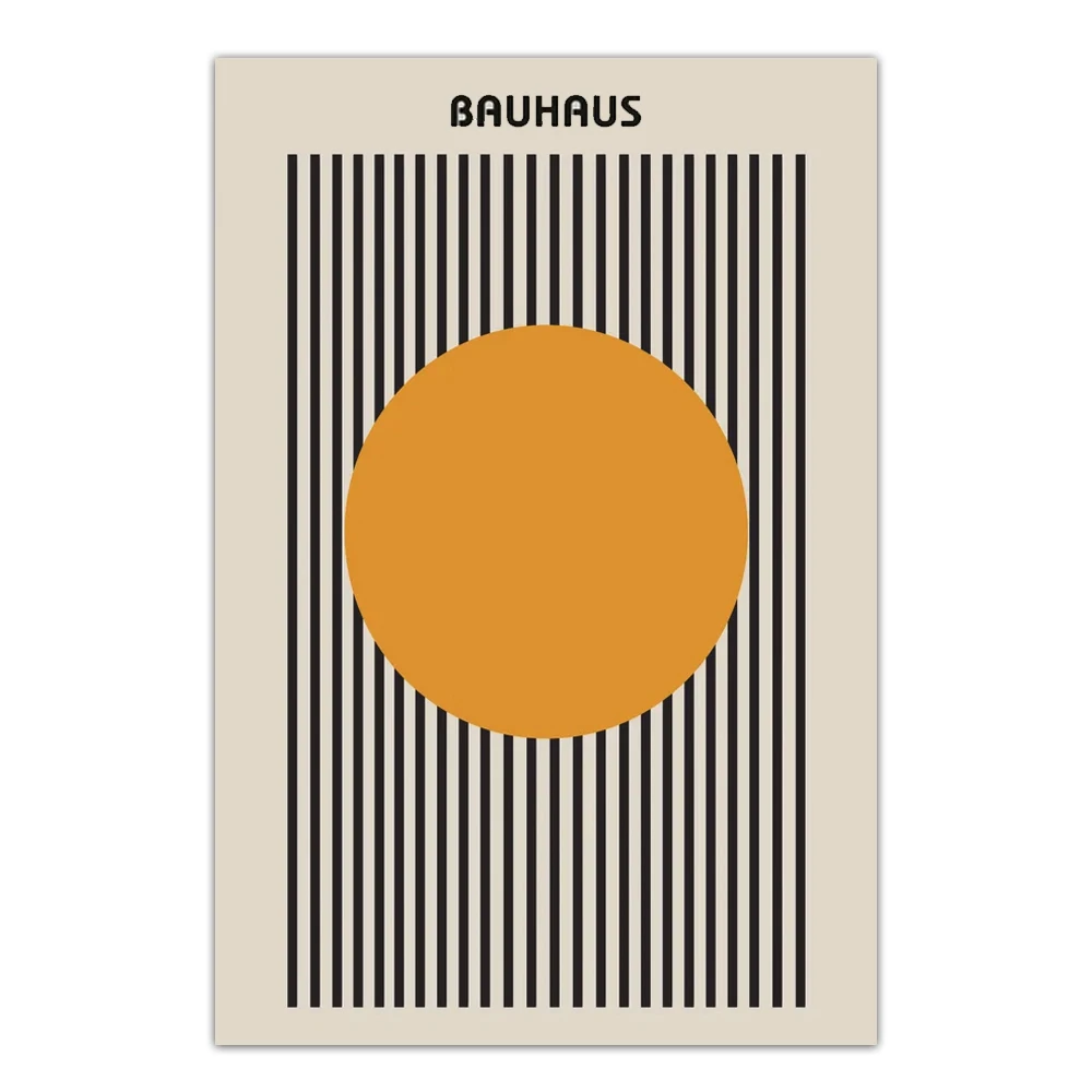 Plakat Bauhaus minimalistyczne czarne linie Czerwony