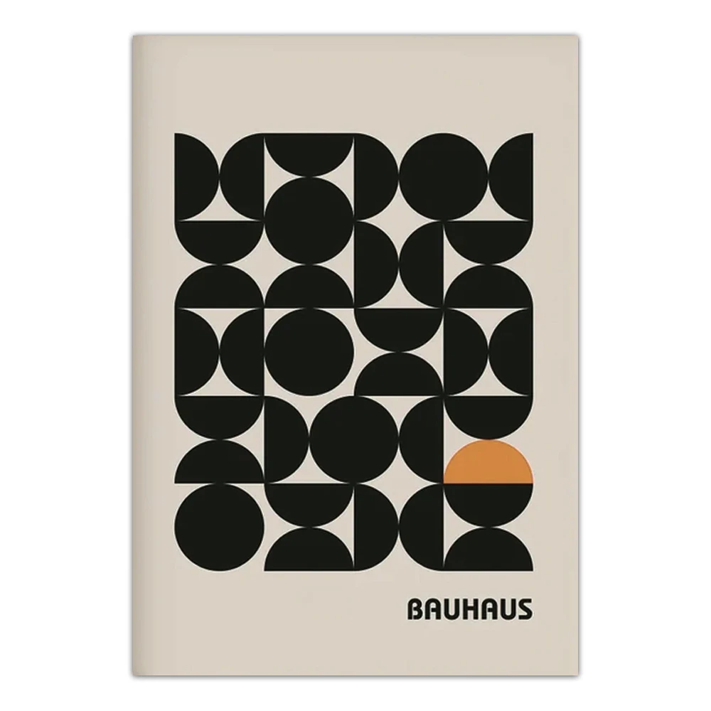 Plakat Bauhaus minimalistyczne czarne linie żółty