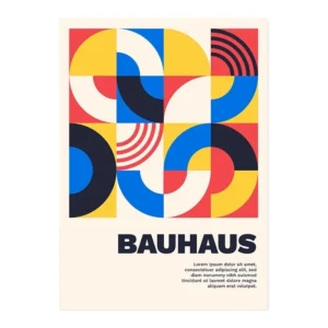 Plakat Bauhaus czarno-biały minimalizm Wzór 1