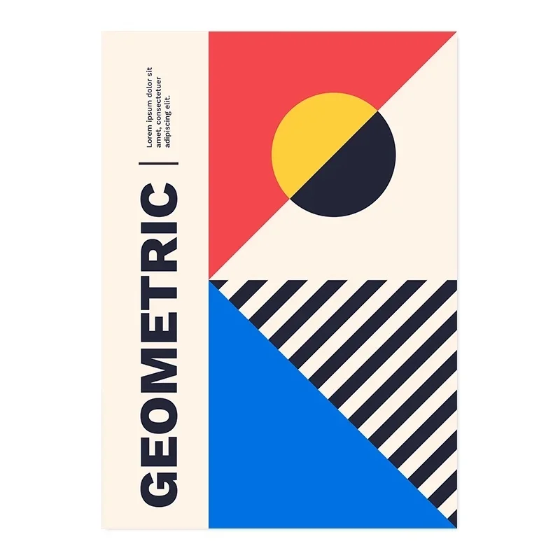 Plakat Bauhaus czarno-biały minimalizm Wzór 2