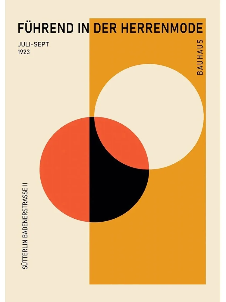 Plakat Bauhaus czarno-biały minimalizm Wzór 3