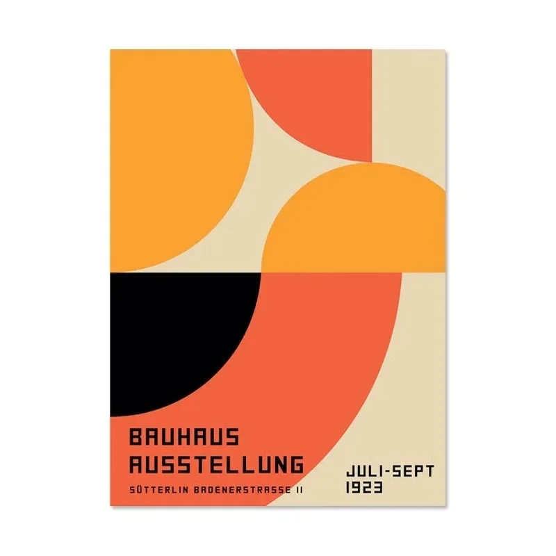 Plakat Bauhaus czarno-biały minimalizm Wzór 7