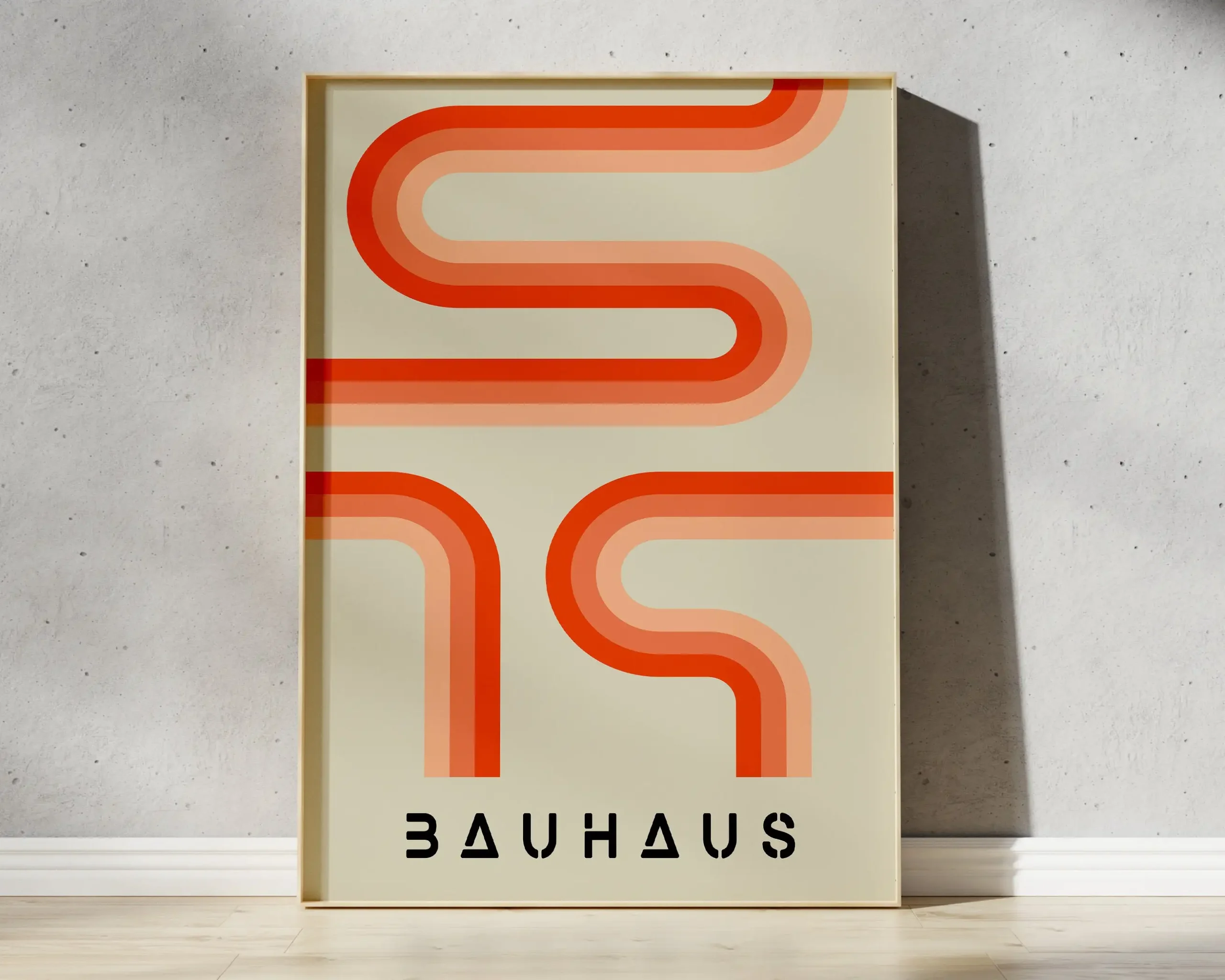 Plakat Bauhaus Geometria Mid Century Czerwony