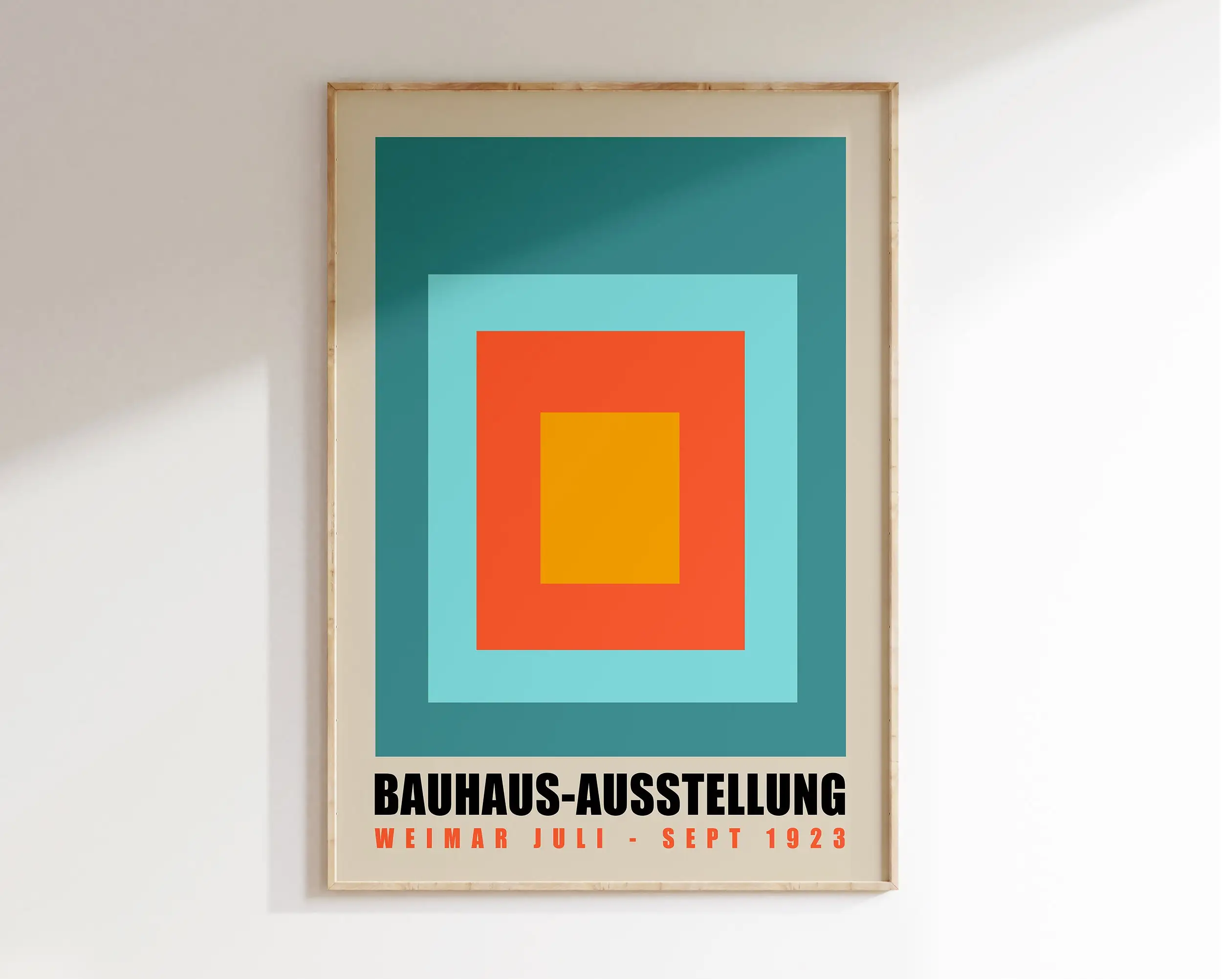 Plakat Bauhaus Geometria Mid Century Granatowy