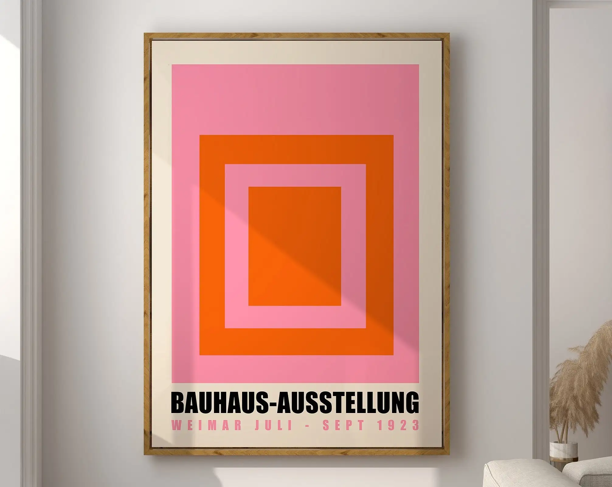 Plakat Bauhaus Geometria Mid Century Jasnozielony