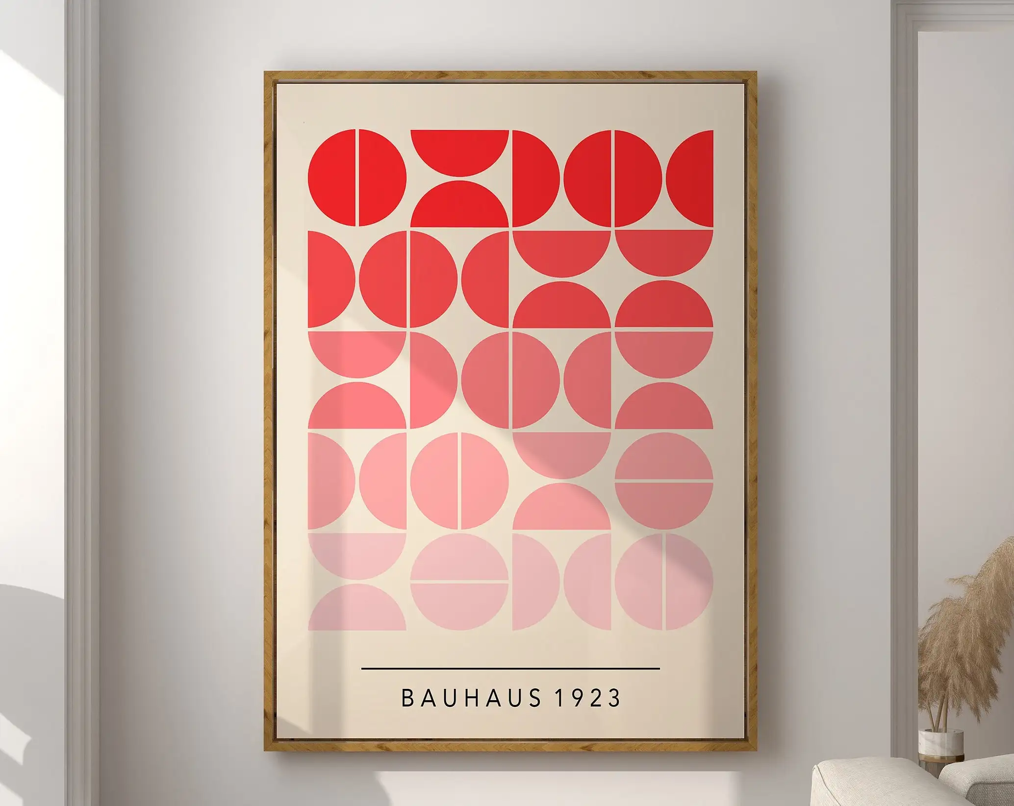 Plakat Bauhaus Geometria Mid Century Jezioro błękitne
