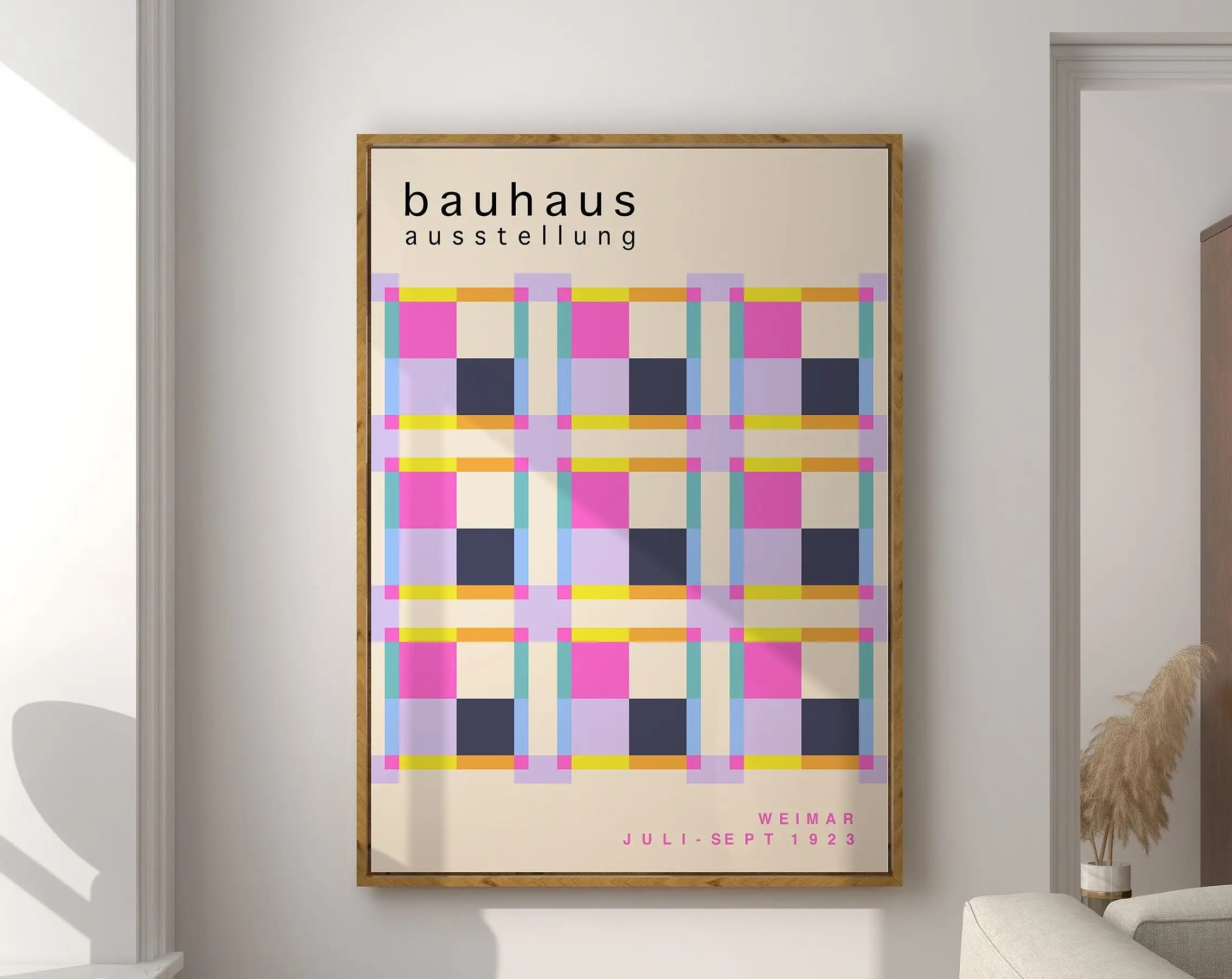 Plakat Bauhaus Geometria Mid Century Zielony