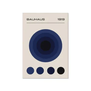 Plakat Bauhaus - abstrakcyjna geometria mid-century Biały