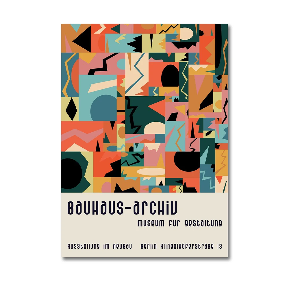 Plakat Bauhaus geometryczny minimalistyczny Wzór 12