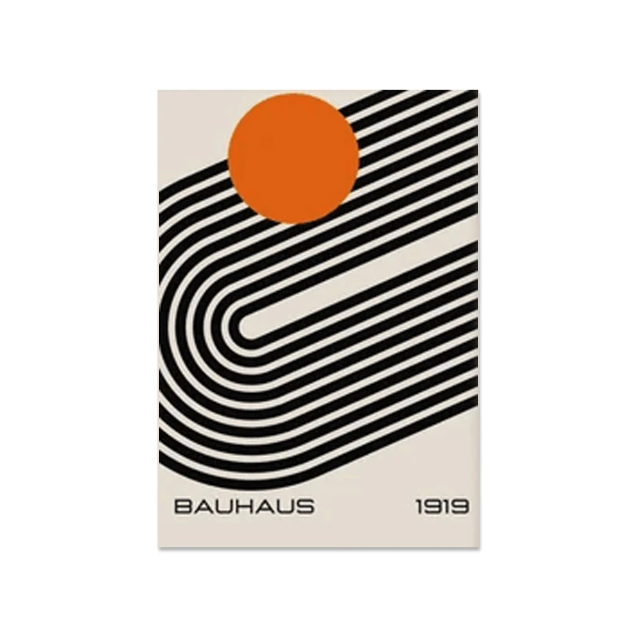 Plakat Bauhaus geometryczna abstrakcja mid-century Wzór 4