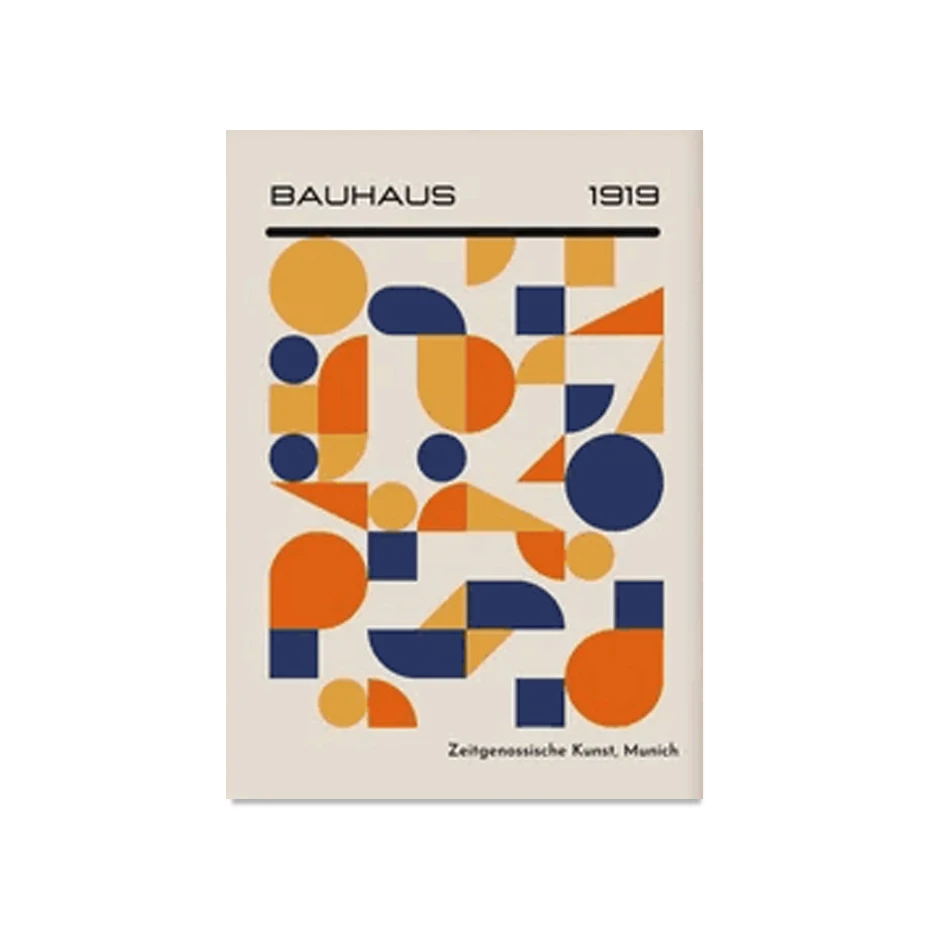 Plakat Bauhaus geometryczna abstrakcja mid-century Wzór 5