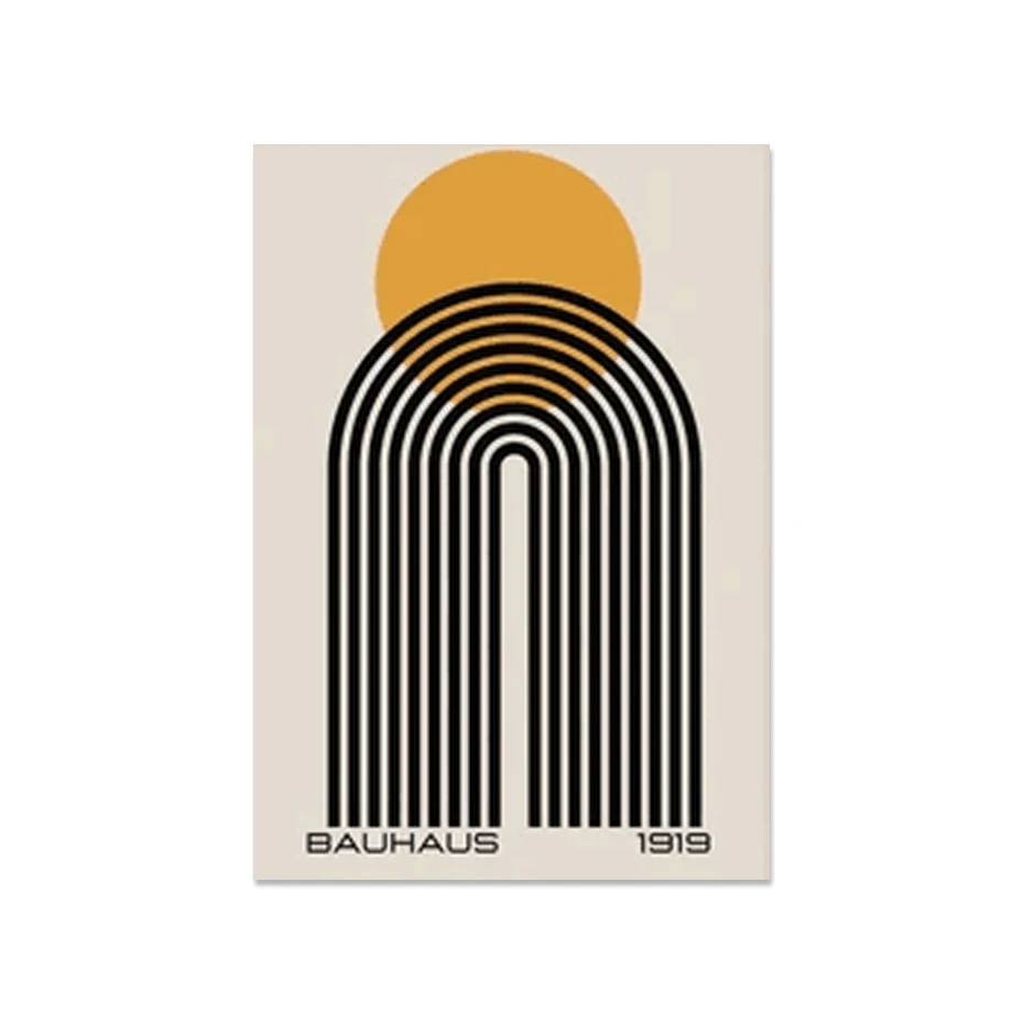 Plakat Bauhaus geometryczna abstrakcja mid-century Wzór 6