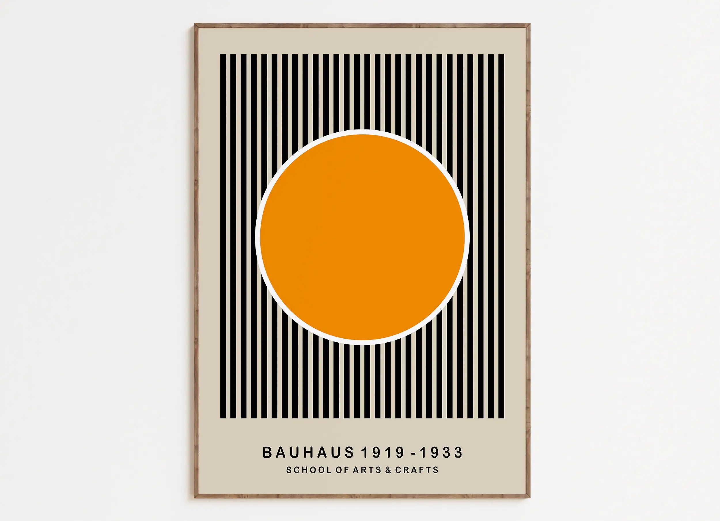 Plakat Bauhaus geometryczny w żywych kolorach Brązowy