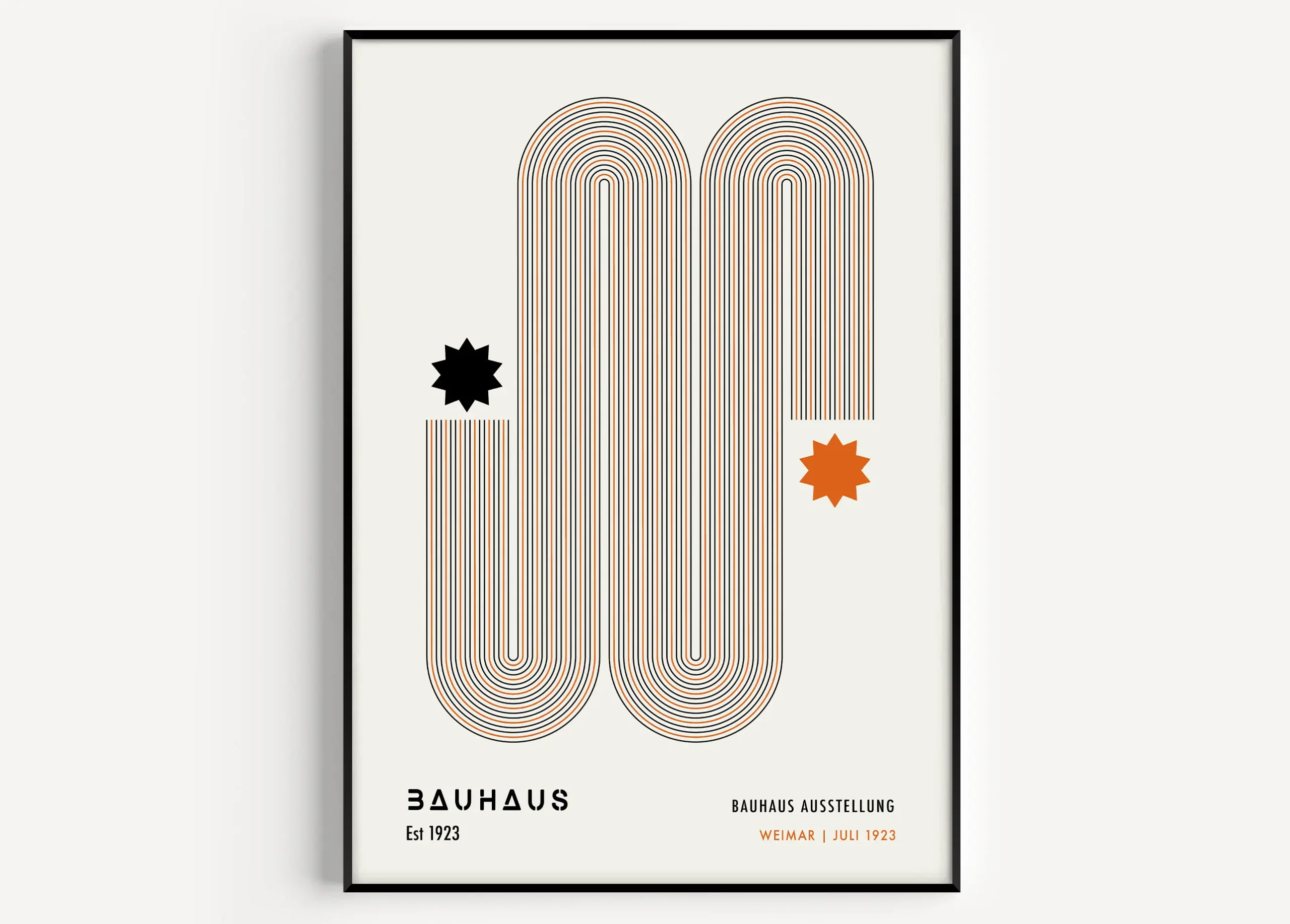 Plakat Bauhaus geometryczny w żywych kolorach Czarny jasny