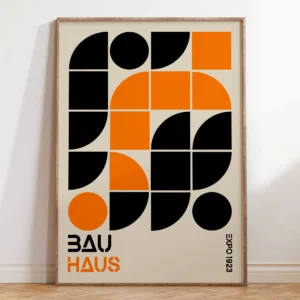 Plakat Bauhaus geometryczny w żywych kolorach Jasny niebieski