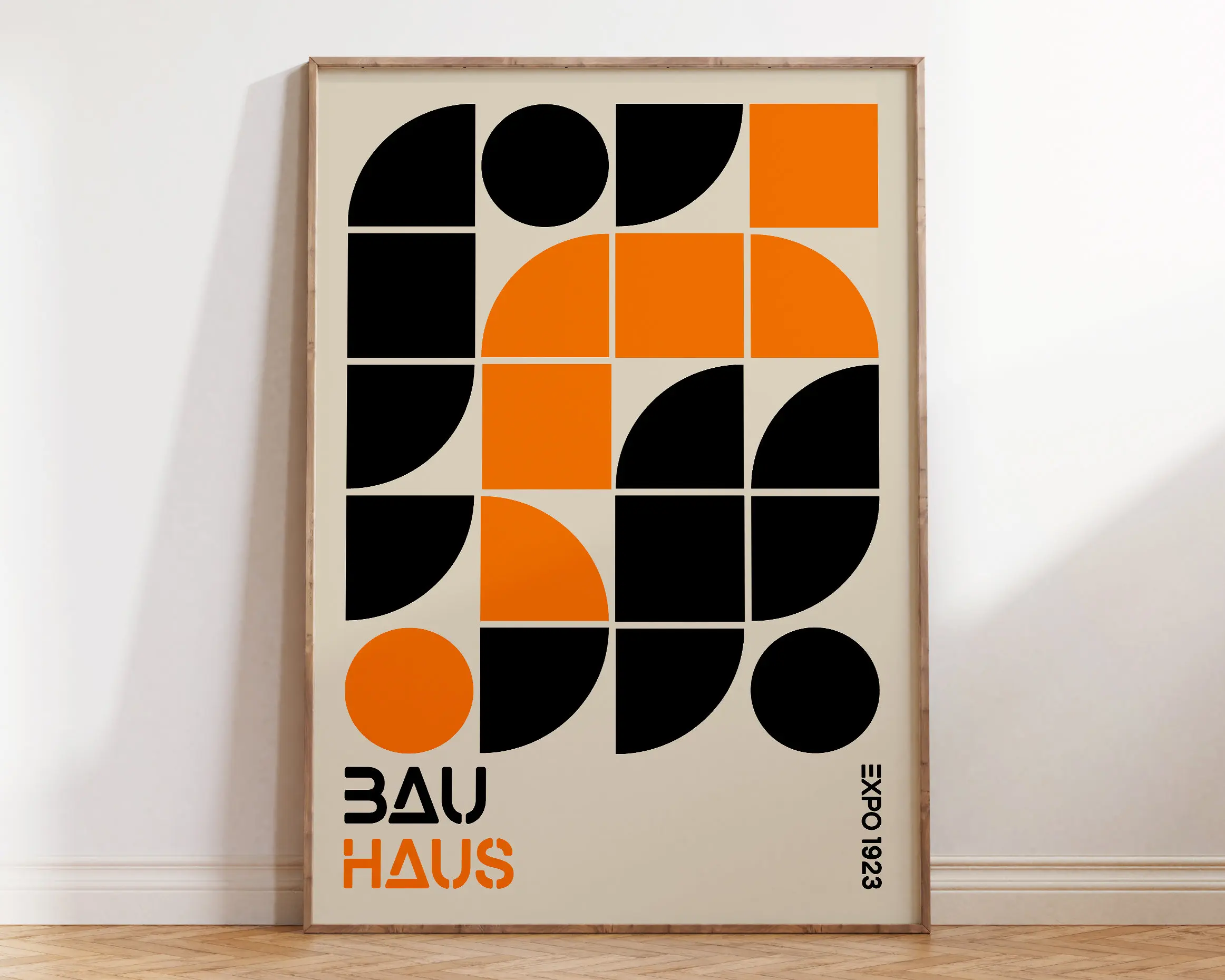 Plakat Bauhaus geometryczny w żywych kolorach Jasny niebieski