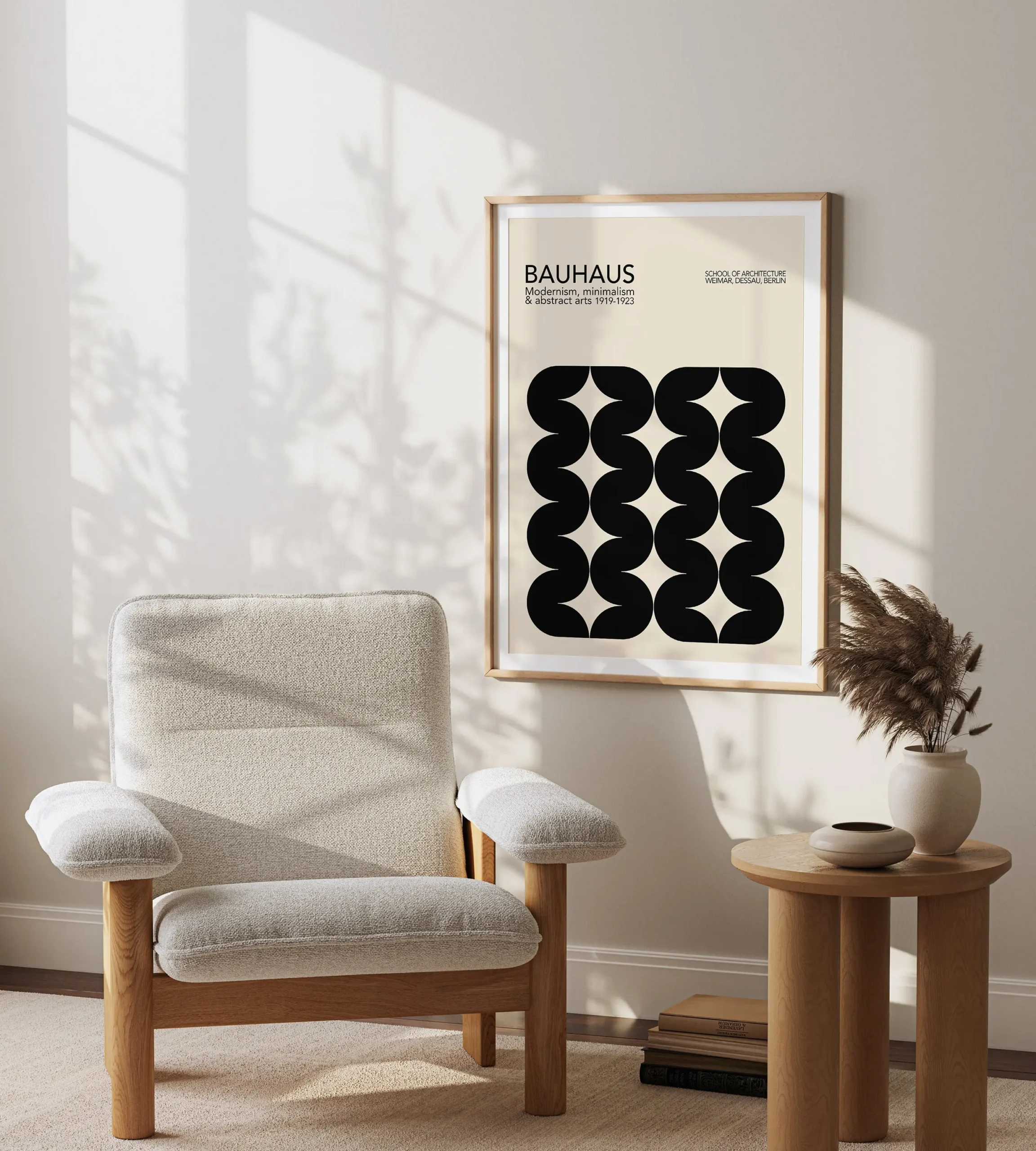 Plakat Bauhaus geometryczny w żywych kolorach Lekka kawa