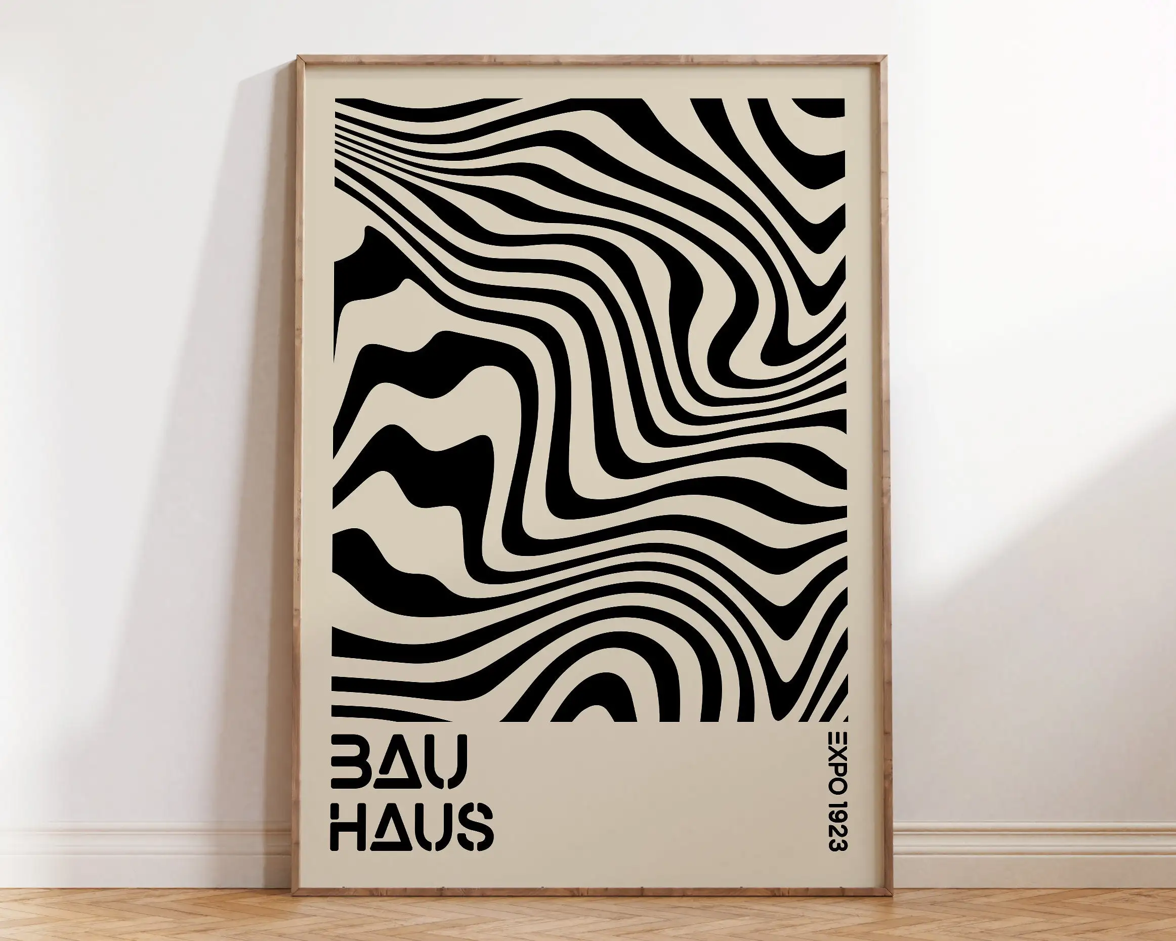 Plakat Bauhaus geometryczny w żywych kolorach Pomarańczowy