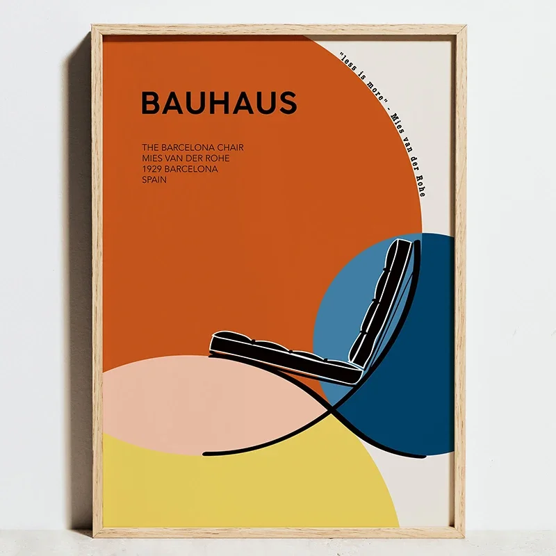 Plakat geometryczny Bauhaus w odcieniach niebieskiego Jasnozielony