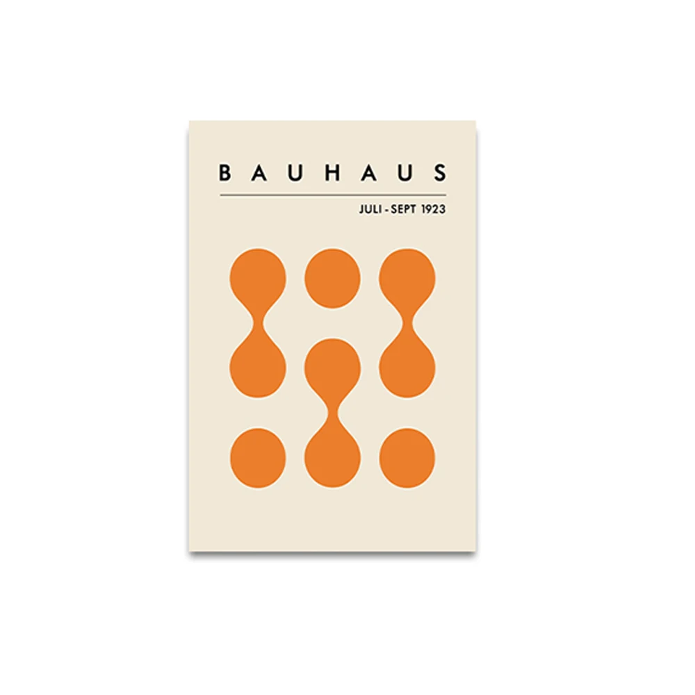 Plakat abstrakcyjny Bauhaus pomarańczowy Wzór 2