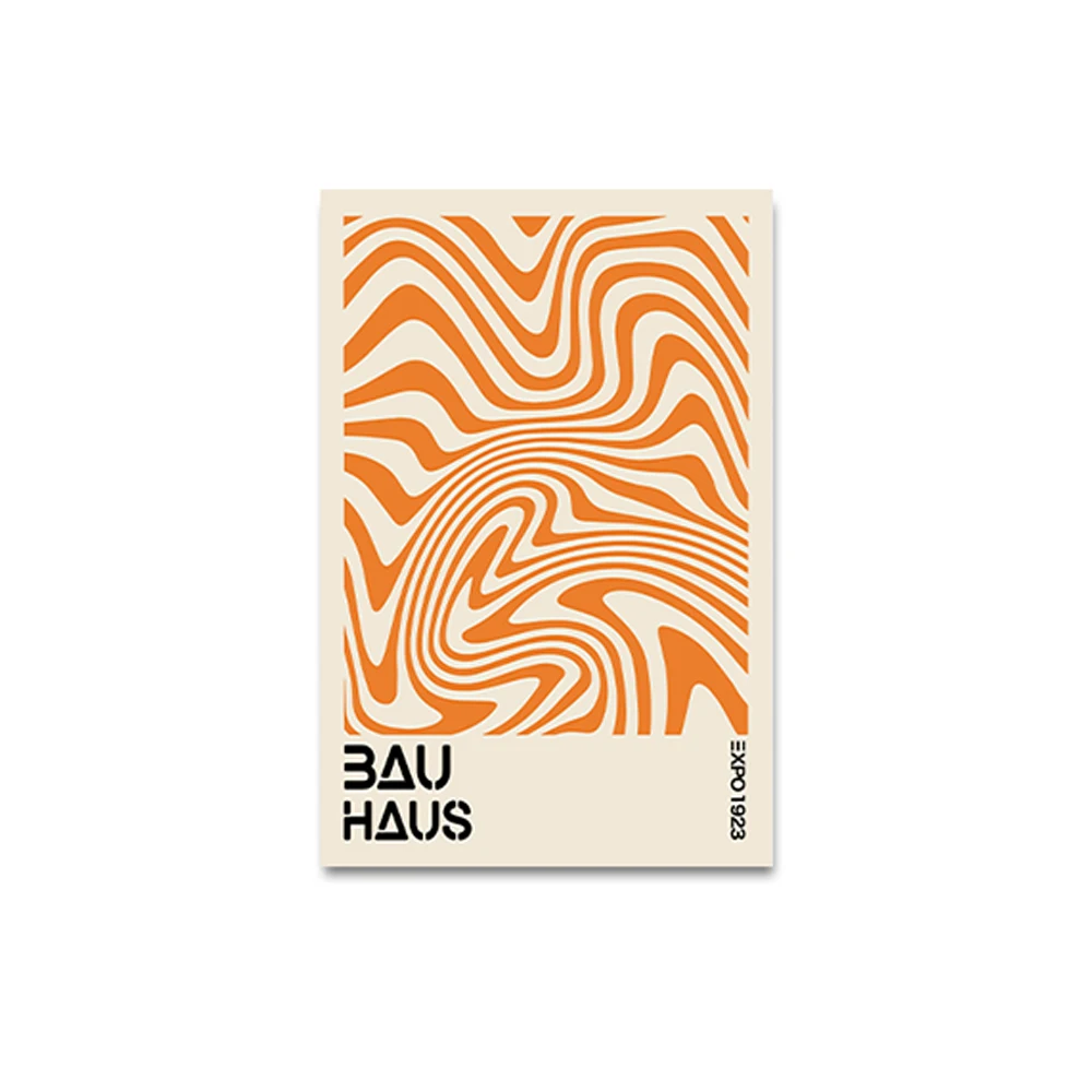 Plakat abstrakcyjny Bauhaus pomarańczowy Wzór 3