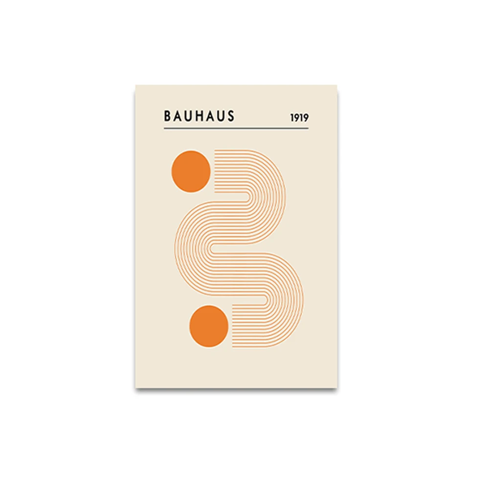 Plakat abstrakcyjny Bauhaus pomarańczowy Wzór 4
