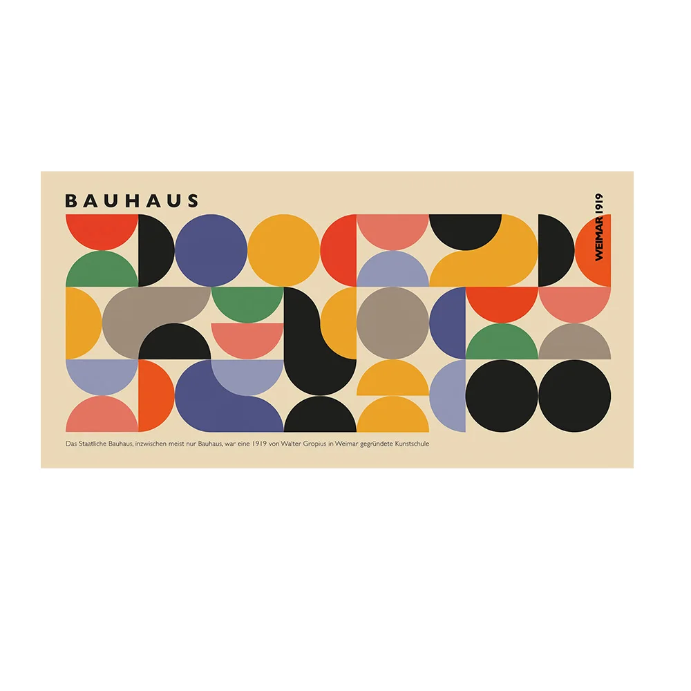 Bauhaus - geometryczny plakat w stylu retro Czerwony