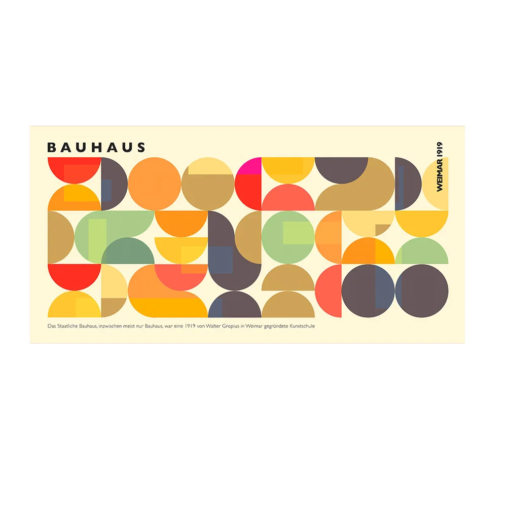 Bauhaus - geometryczny plakat w stylu retro Fioletowy