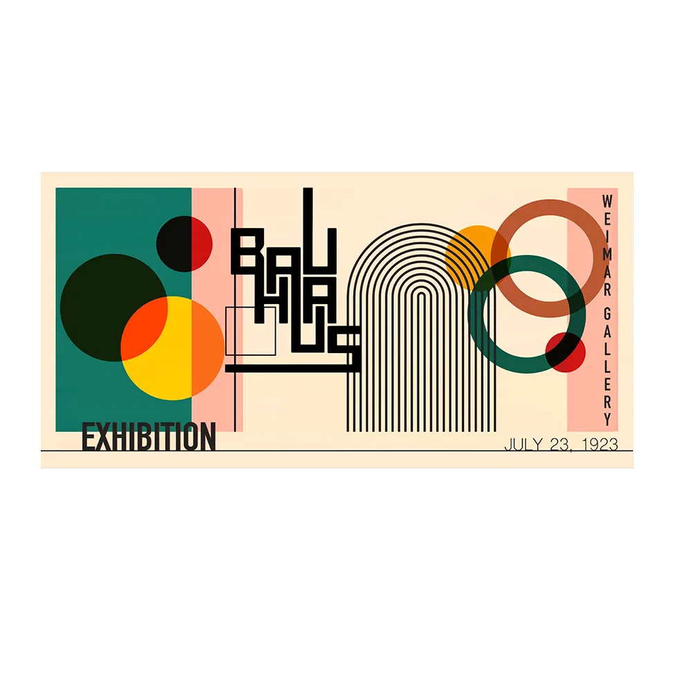 Bauhaus - geometryczny plakat w stylu retro Fioletowy/фиолетовый