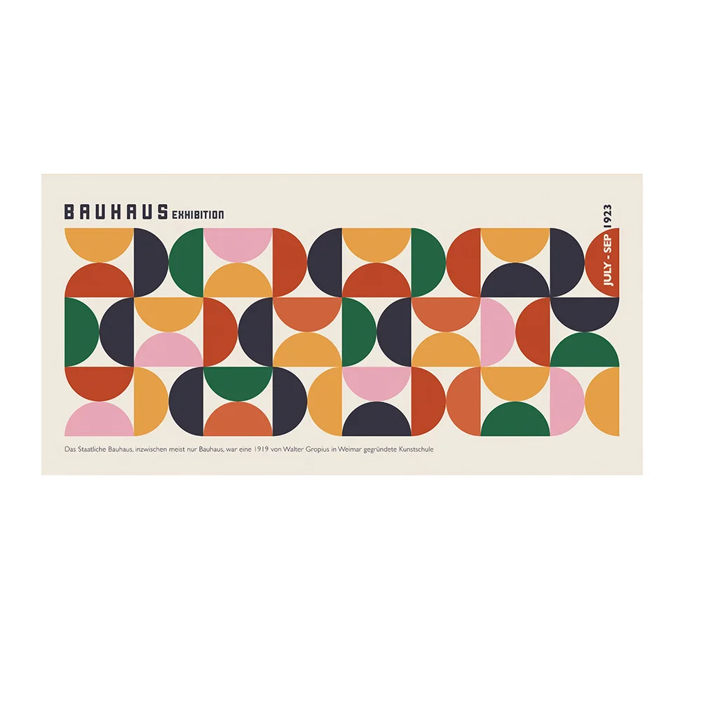 Bauhaus - geometryczny plakat w stylu retro Jasnoszary