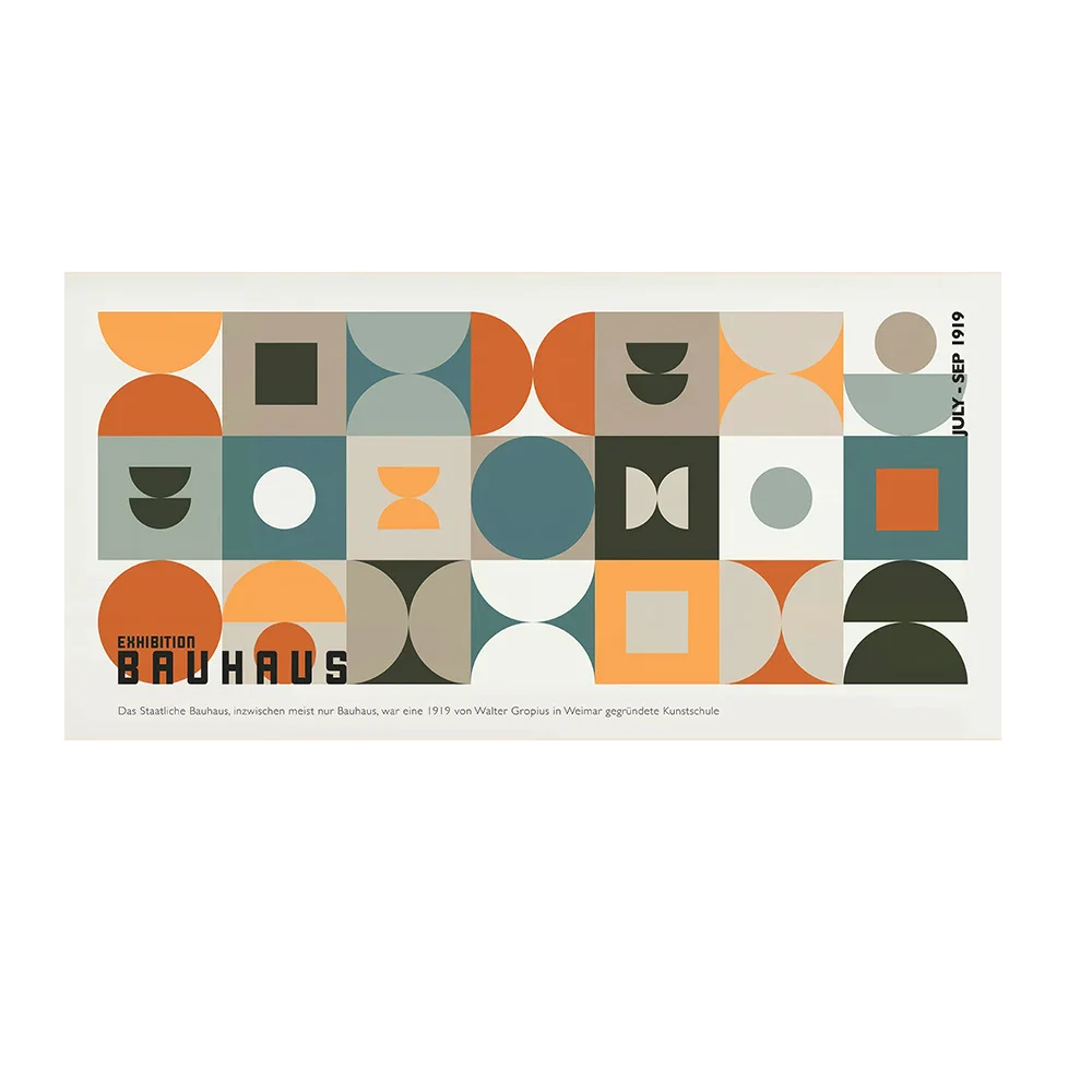 Bauhaus - geometryczny plakat w stylu retro Niebieski
