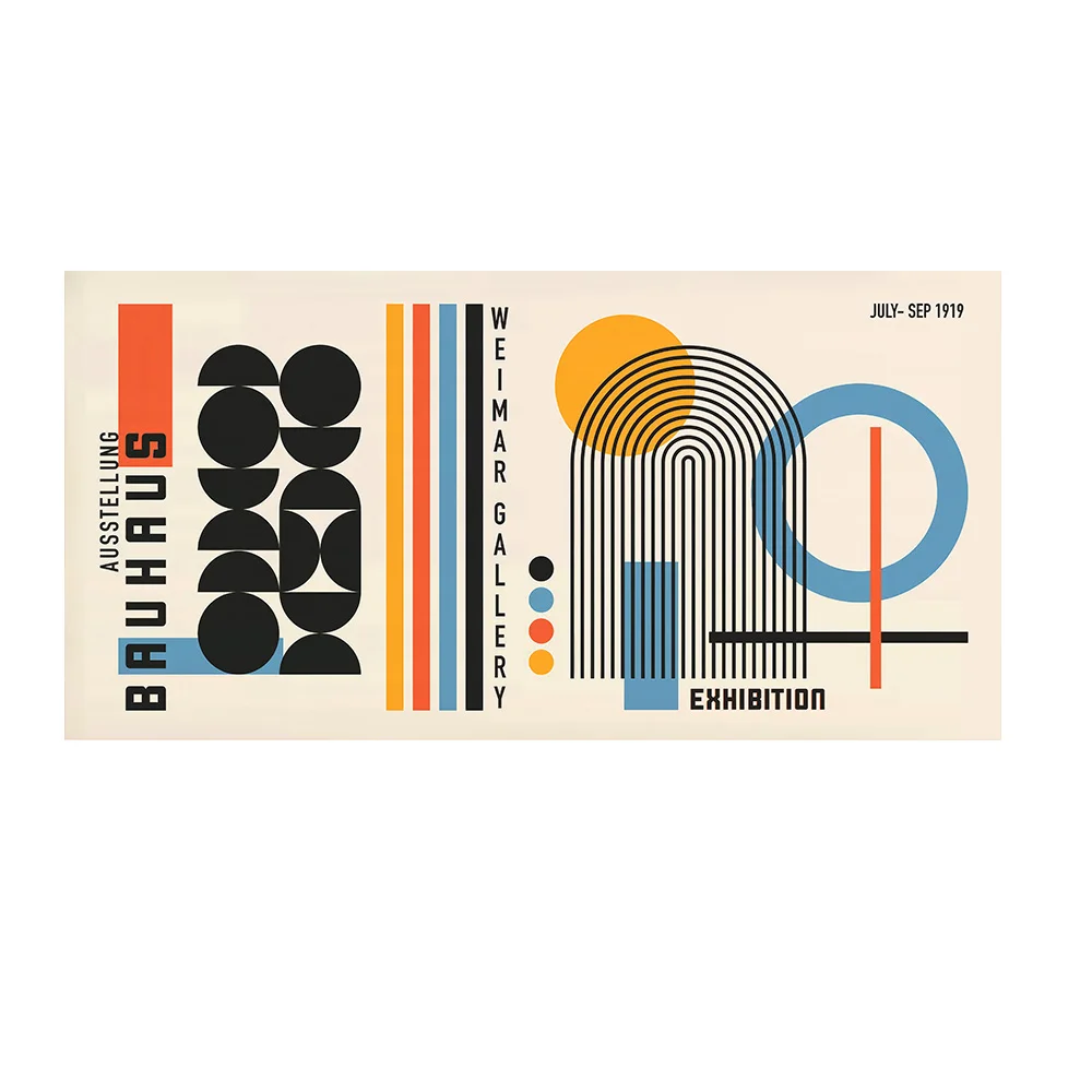 Bauhaus - geometryczny plakat w stylu retro żółty