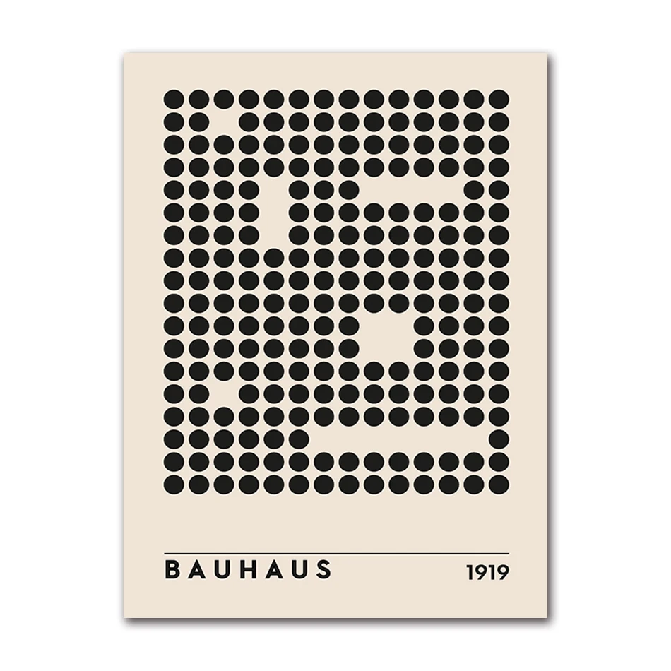 Plakat Bauhaus geometryczny vintage Burgundia
