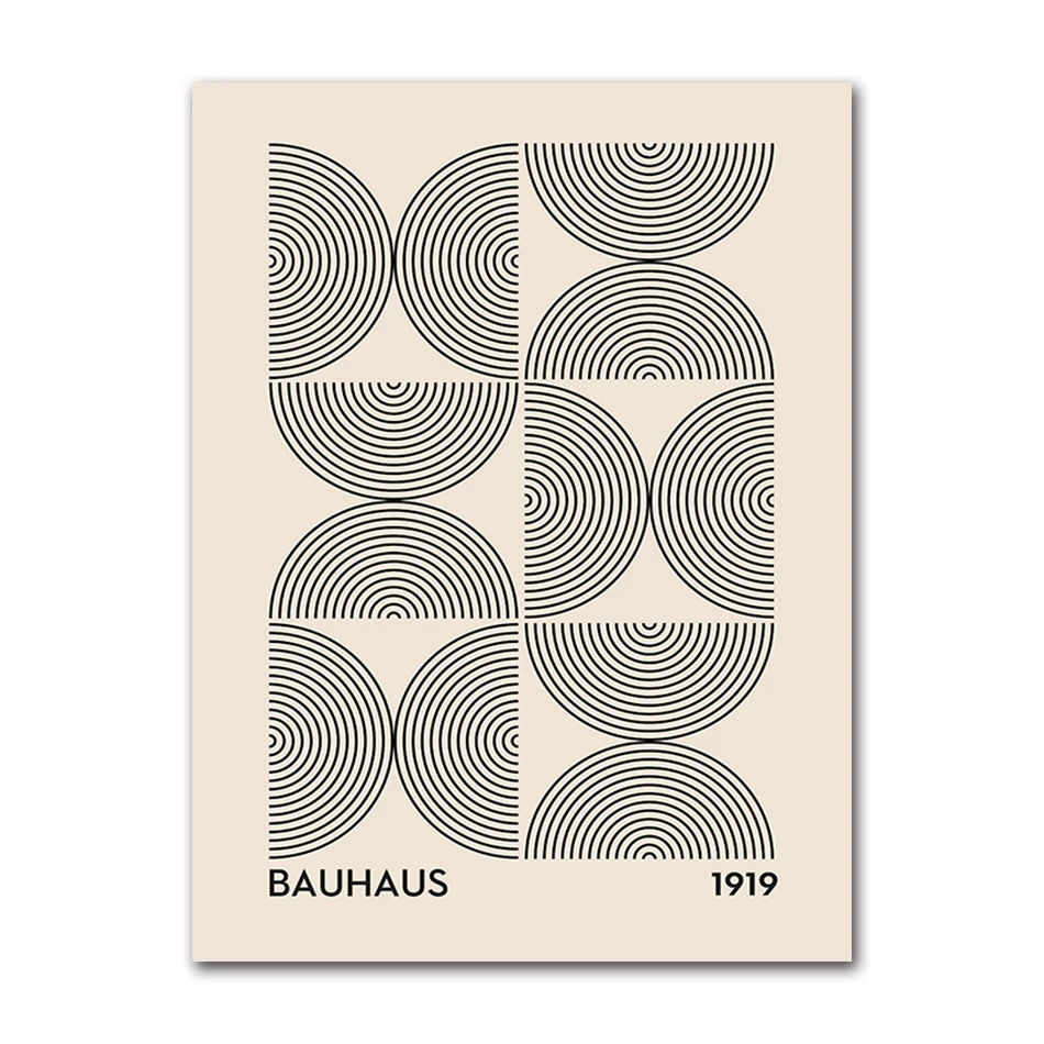 Plakat Bauhaus geometryczny vintage Czerwony