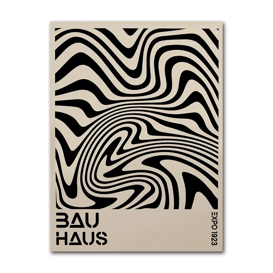 Plakat Bauhaus geometryczny vintage Jasnoszary