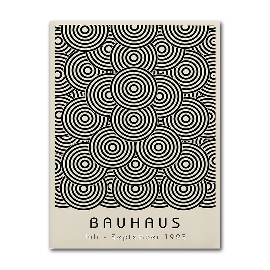 Plakat Bauhaus geometryczny vintage Niebieski