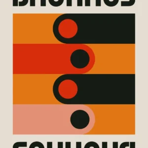 Plakat Bauhaus geometryczne linie Błękitny