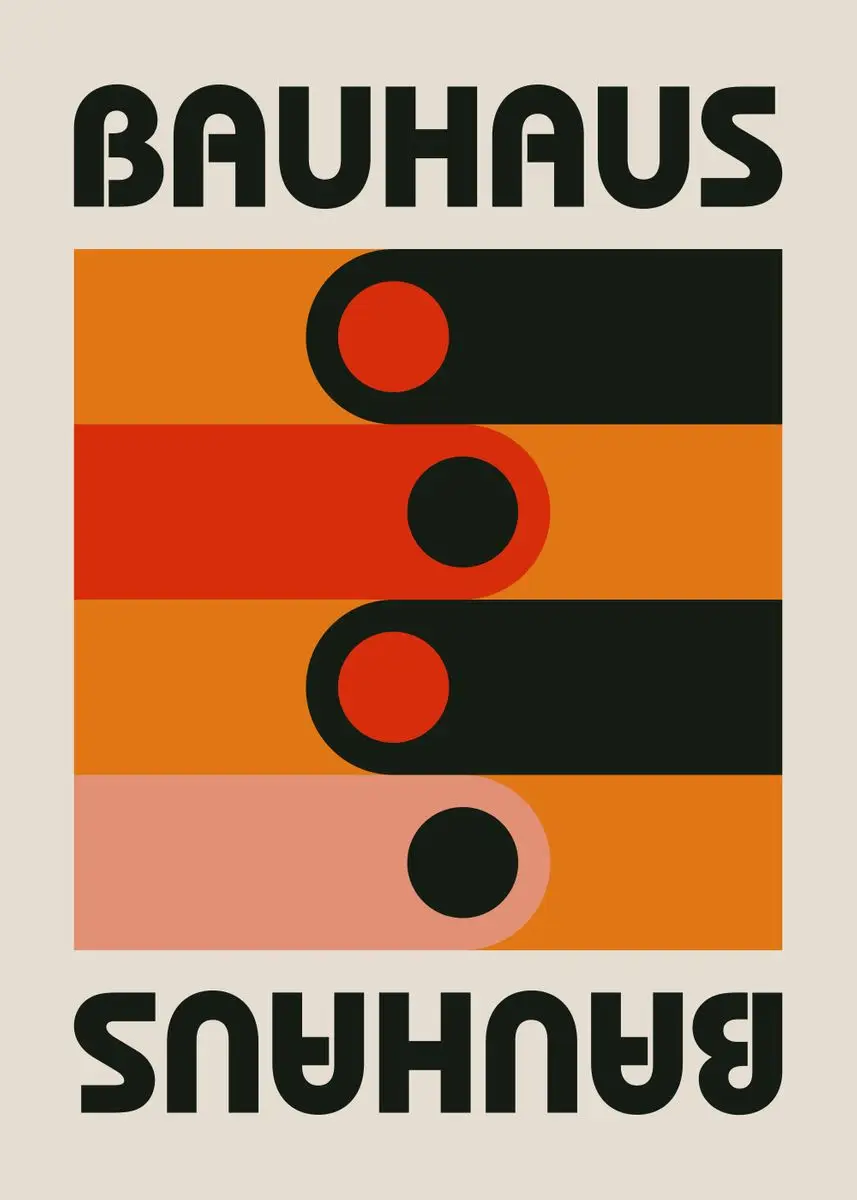 Plakat Bauhaus geometryczne linie Błękitny