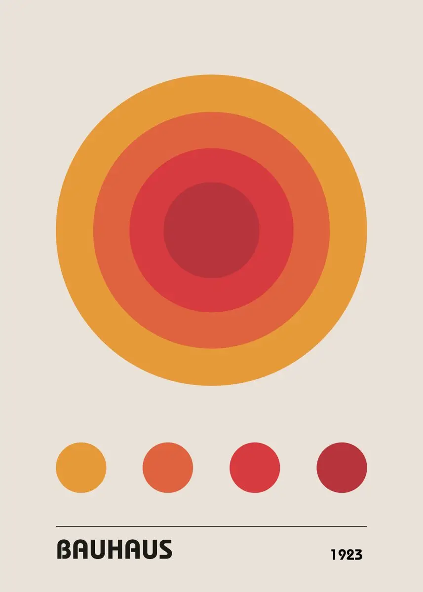 Plakat Bauhaus geometryczne linie Brązowy
