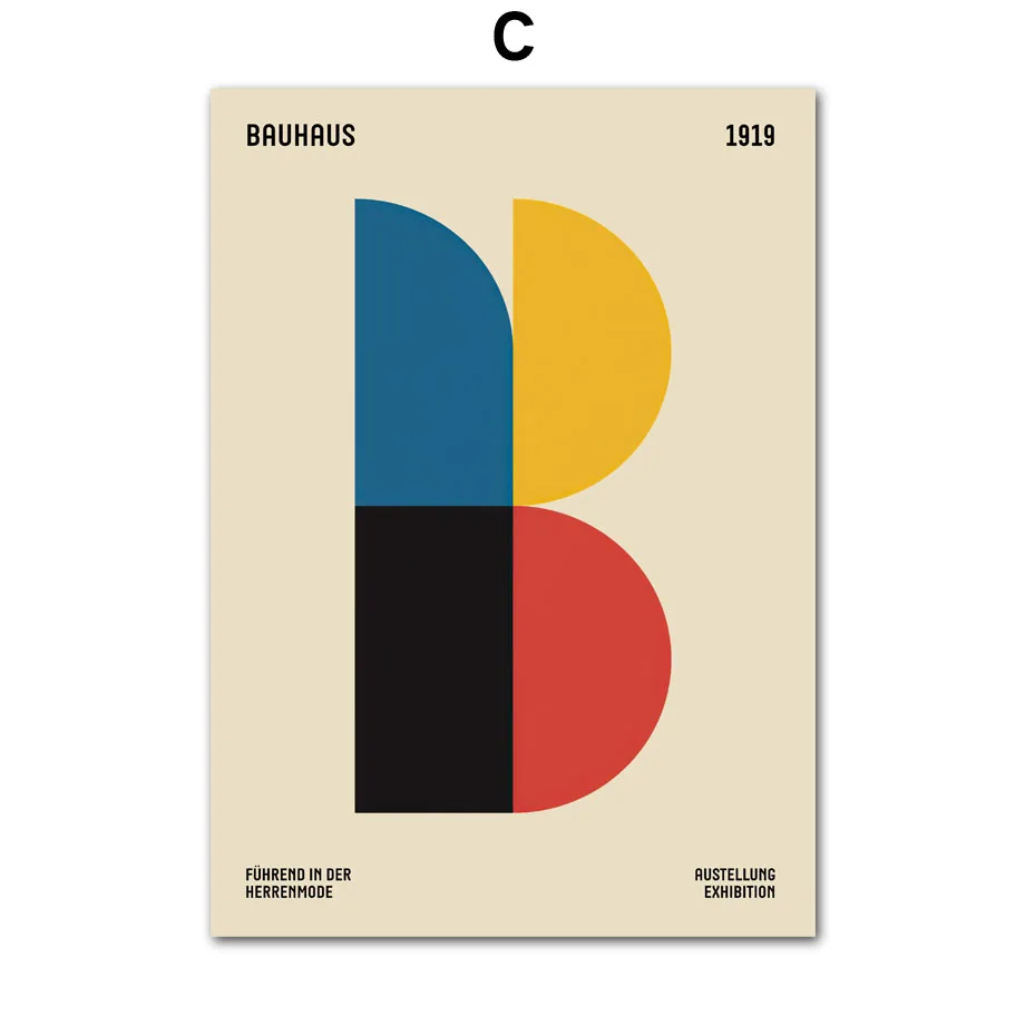 Plakat Bauhaus Mondrian Pop Art Geometria Czerwony
