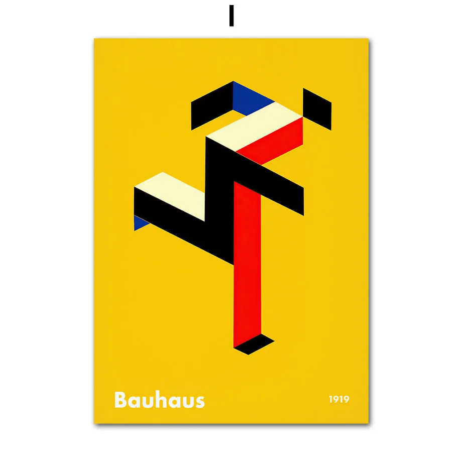 Plakat Bauhaus Mondrian Pop Art Geometria Granatowy