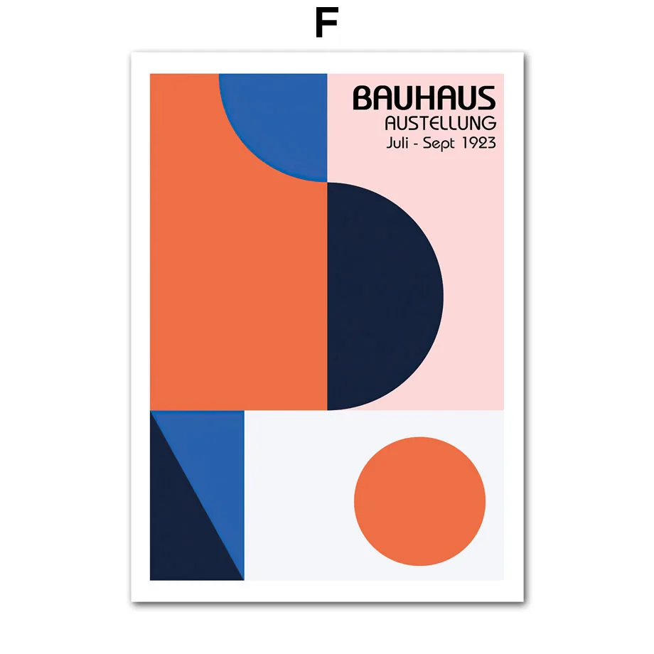 Plakat Bauhaus Mondrian Pop Art Geometria Jasnoszary